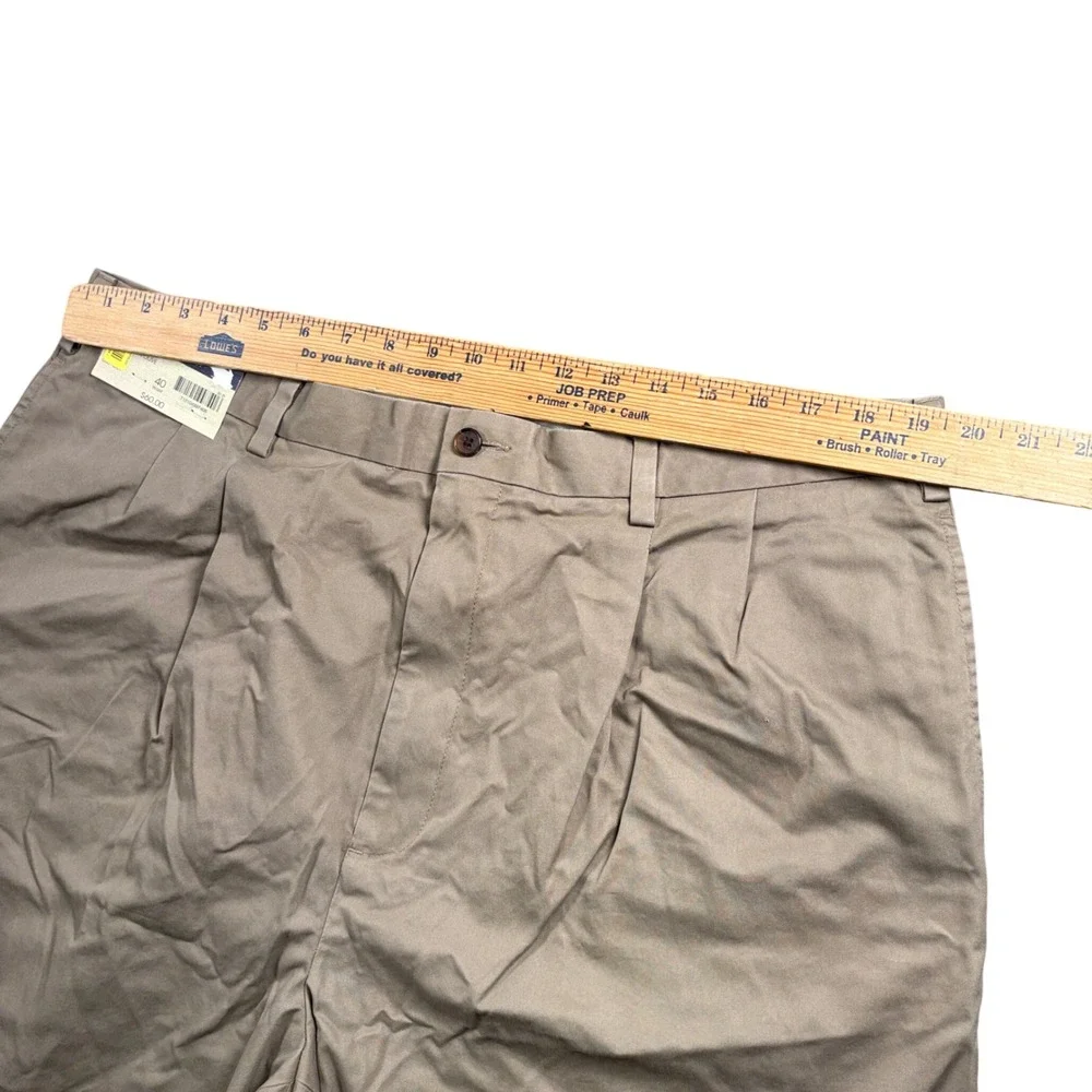 NWT Daniel Cremieux Monaco Shorts Men 40 Brown Pleated Khaki Cotton Chino Preppy